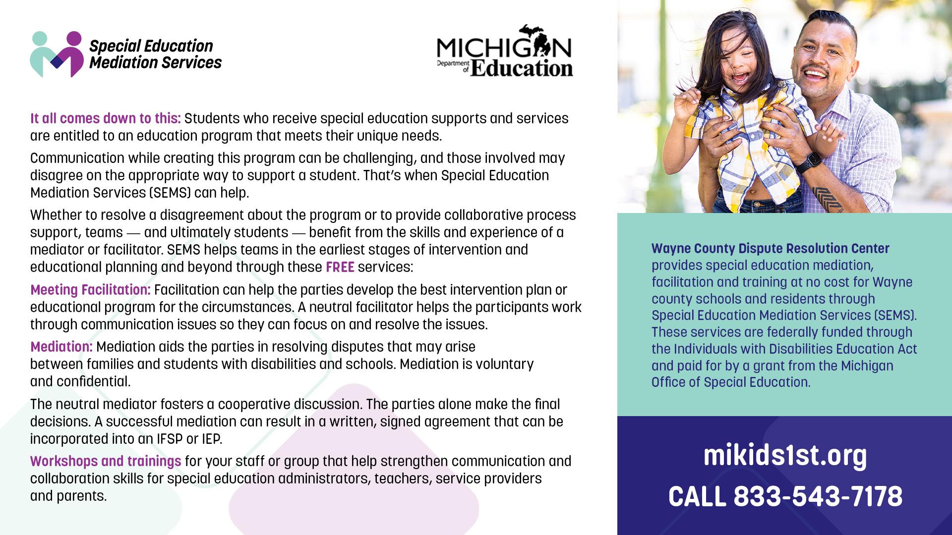 Special Education Mediation Services flyer